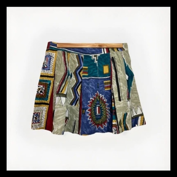DARLYN DESIGNS OF CALIFORNIA Vintage Southwestern/Boho Mini Skirt SZ 12 - Picture 2 of 5
